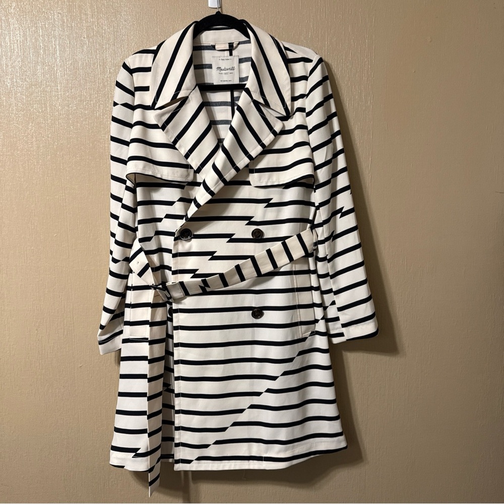Madewell Black and White Trench Coat NWOT
